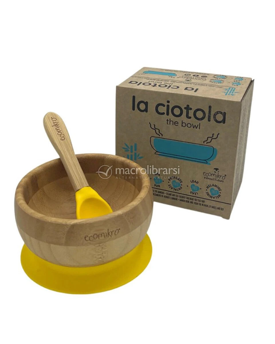 Ciotola in Bambù con cucchiaio - giallo